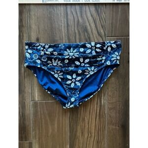 Bleu By Rod Beattie Women's Swim Bikini Bottoms Blue Floral Size 18W‎